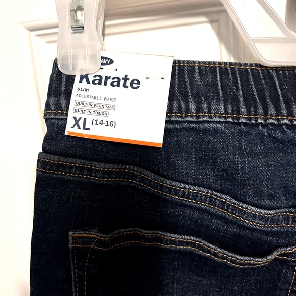 Old Navy Boys👦🏻NWT🏷️KarateSlim AdjustableWaist RawHem Jean Shorts🩳XL (14-16) - Picture 4 of 5